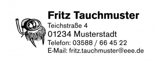 Tauchstempel 34 Taucherstempel Seerobbe mit Brille SCHWARZ BLAU